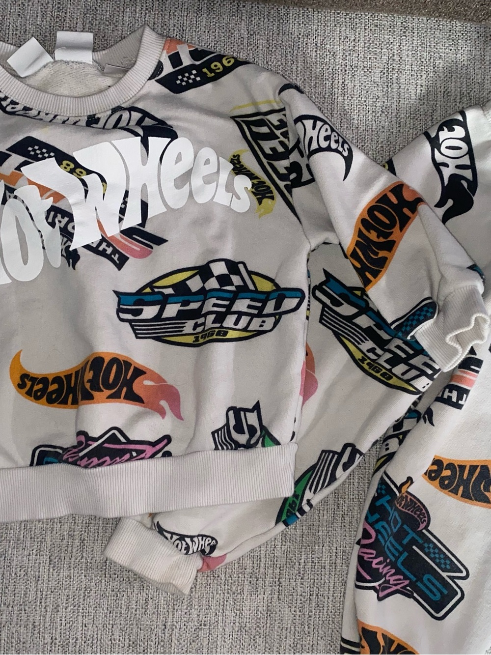 Zara White Multi Graphic Logo Sweatshirt